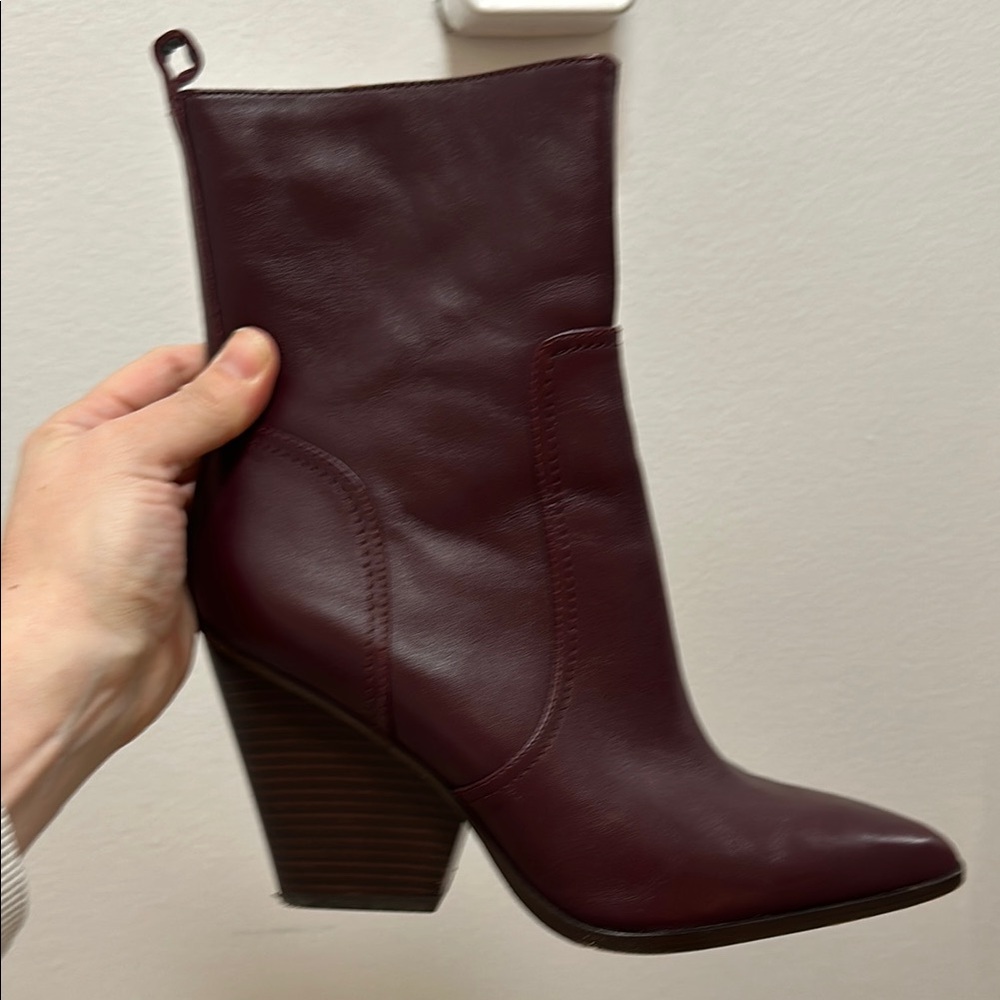 Veronica Beard Women's Burgundy Ankle Boots